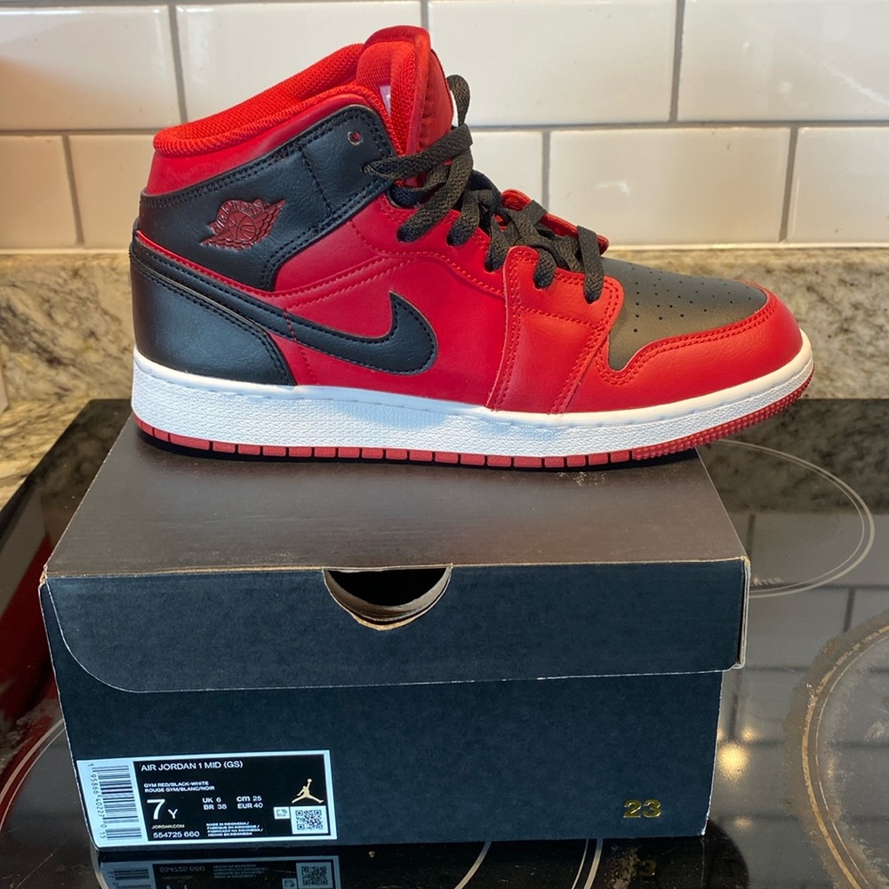 Red and Black Jordan 1 mid